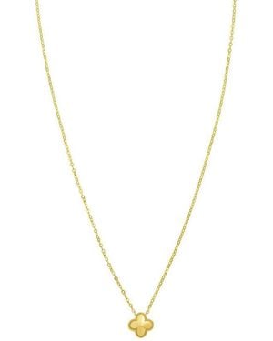 Tresorra 14K Puffed Mini Clover Pendant - Metallic