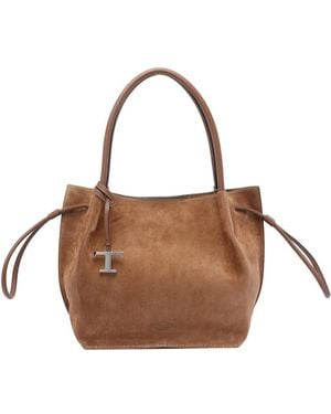 Tod's Medium Suede Bucket Bag - Brown