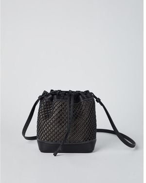 Brunello Cucinelli Leather Mesh Bag - Black