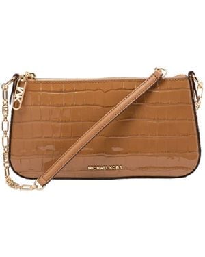 Michael Kors Medium Empire Crocodile Embossed Shoulder Bag - Brown