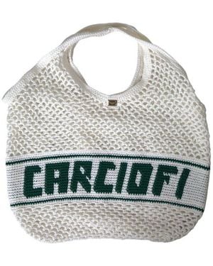 Dolce & Gabbana Knitted Cotton Logo Shopping Tote Bag - Grey