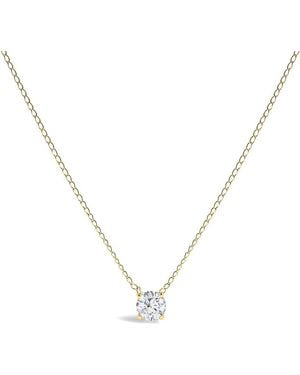 Haus of Brilliance 14K Floating 1/2 Cttw Lab Grown Diamond Solitaire Pendant Necklace - Metallic