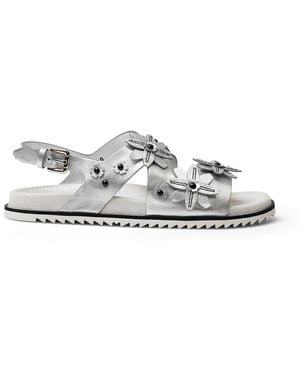 Tod's Tod's Flower-Embellished Buckle Sandals - White
