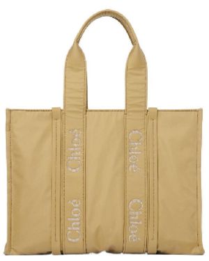 Chloé Large Woody Tote Bag - Natural