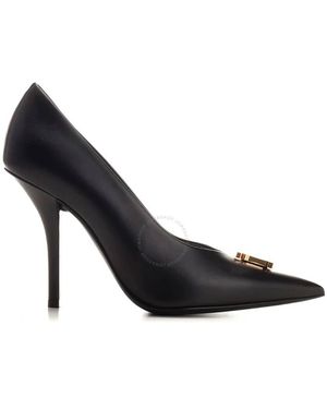 Burberry Monogram Motif Point-Toe Pumps, Brand Size 38 Us - Black