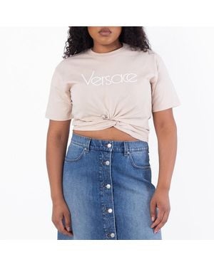 Versace 1978 Re-Edition Logo Safety Pin T-Shirt, Brand Size 44 Us - Blue