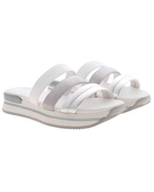 Hogan Metallic-Strap Sandals - White