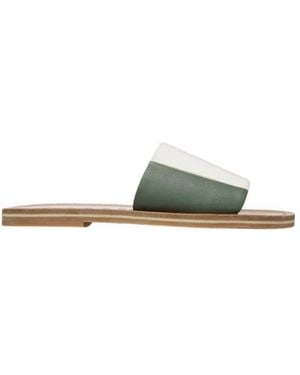 Bally Bianka Two-Tone Leather Slides, Brand Size 36 Us - Green