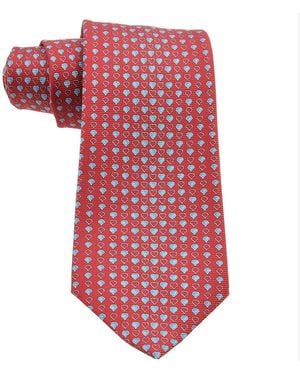 BVLGARI Pictorial Love Shades Silk Tie - Red
