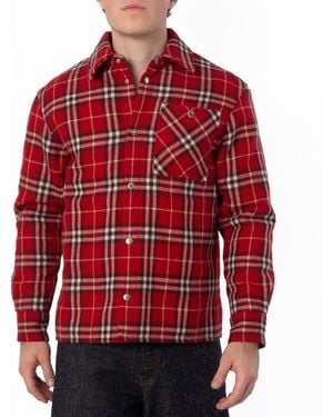 Burberry Check Wool Flannel Overshirt - Red