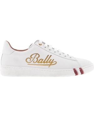 Bally Brompton Bredy Leather Low-Top Trainers, Brand Size 5.5 Us - White