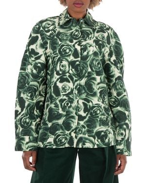 Burberry Rose Taffeta Blouse, Brand Size 6 Us - Green
