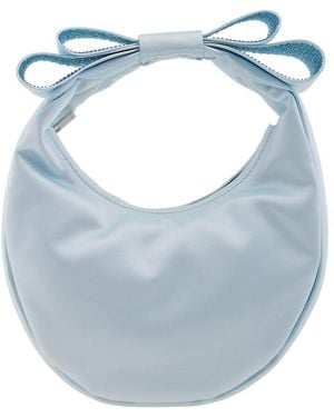 Mach & Mach Small Cadeau Satin Top Handle Bag - Blue