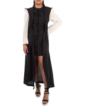 Yohji Yamamoto Button Detail Long-Sleeve Dress, Brand Size 1 - Black