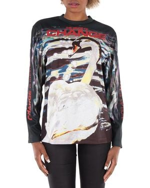 Burberry Graphic-Print Long-Sleeve T-Shirt - Black