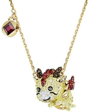 Swarovski Chinese Zodiac Dragon Pendant Necklace - Metallic