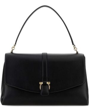 Ferragamo Leather Shoulder Bag - Black