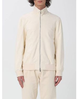 Brunello Cucinelli Leather Zip Jacket - Natural