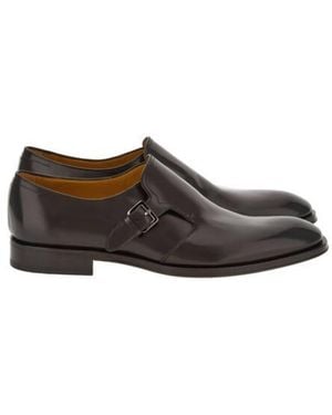 Ferragamo Monk Strap Leather Shoes - Brown