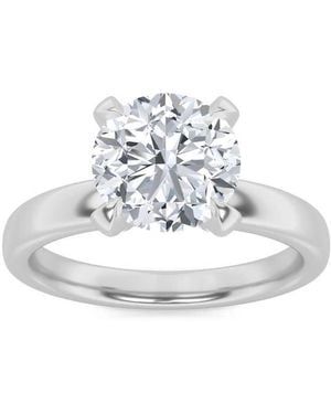 Mure And Co 2Ctw Round Shaped Lab Grown Diamond (F/Vs) Hidden Halo Petite Shank Ring - Metallic