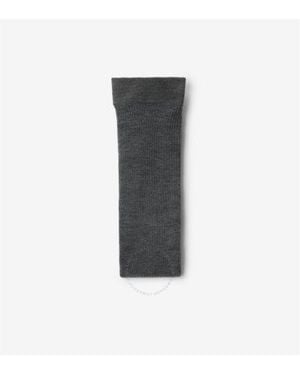 Burberry Mid Wool-Blend Ribbed Tights - Gray