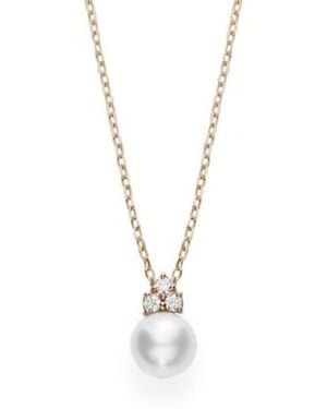 Mikimoto Akoya Cultured Pearl Pendant With Diamond Bail - Metallic