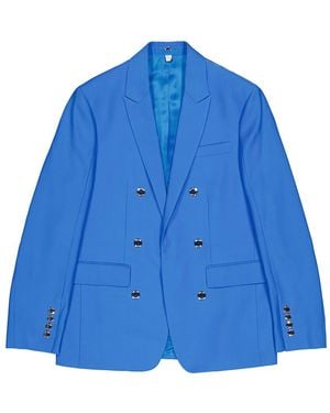 Burberry Vivid Wool Tailored Jacket, Brand Size 44 (Us - Blue