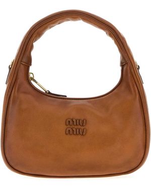Miu Miu Caramel Leather Wander Handbag - Brown