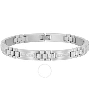 Robert Alton 1/4Ctw Diamond Stainless Steel Bracelet - Metallic