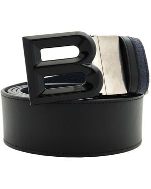Bally B-Logo Buckle Reversible Leather Belt, Cm - Black