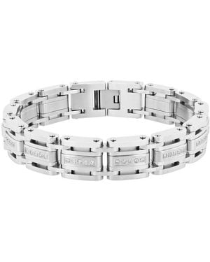 Robert Alton 1Ctw Diamond Stainless Steel Link Bracelet - Metallic