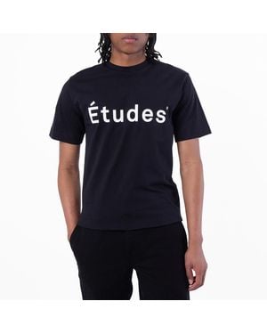 Etudes Studio Wonder Logo Print Cotton T-Shirt - Blue