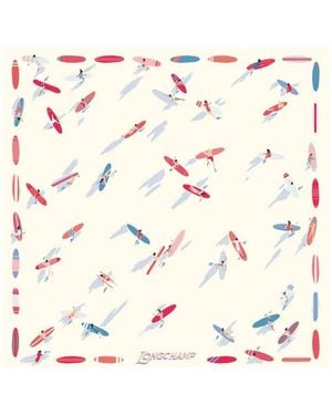 Longchamp En Attendant La Vague Square Silk Scarf - Multicolour