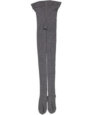 Burberry Mid Wool-Blend Ribbed Tights - Grey