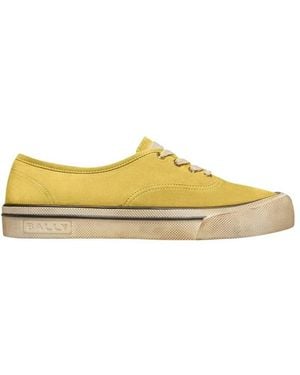 Bally Santa Ana Suede Low-Top Trainers, Brand Size 42.5 Us - Yellow