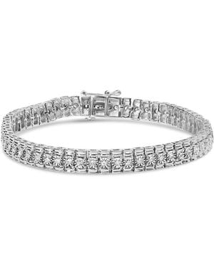 Haus of Brilliance 925 Sterling 1.0 Cttw Diamond Collar Line Link Bracelet (I-J Color, I1-I2 Clarity) - Metallic