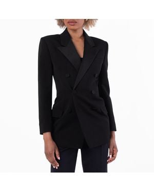 Saint Laurent Grain De Poudre Tuxedo Jacket, Brand Size 36 (Us - Black