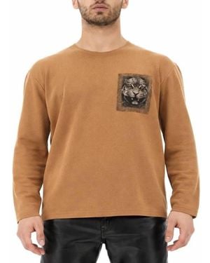 Roberto Cavalli Animal Print Crewneck Sweater - Brown