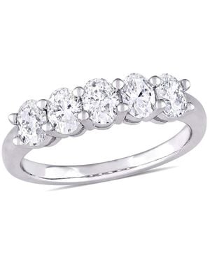Amour 1 Ct Tw Oval-Cut Diamond Semi-Eternity Band - Metallic