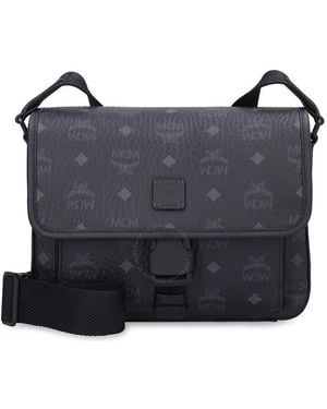 MCM Klassik Logo Messenger Bag - Blue