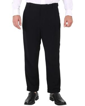 Balmain Straight-Leg Crepe Pants, Brand Size 46 (Us - Black