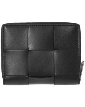 Bottega Veneta Intreccio Leather Cassette Wallet - Black