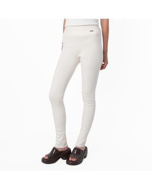 Ferragamo Fitted Virgin Wool Leggings - White