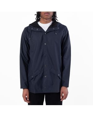 Rains Waterproof Hooded Rain Jacket - Blue