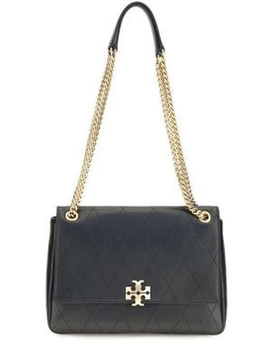 Tory Burch Quilted Calf Leather Shoulder Bag - Black