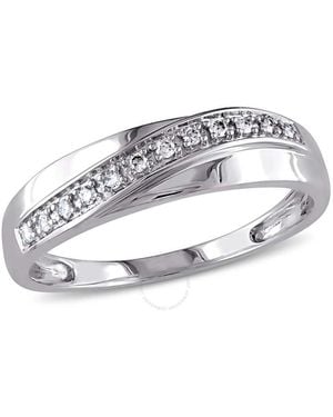 Amour 1/10 Ct Tw Crossover Diamond Wedding Band - Metallic