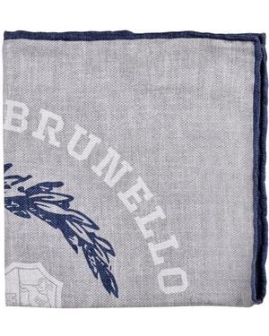 Brunello Cucinelli And Patterned Pocketsquare, One Size - Blue