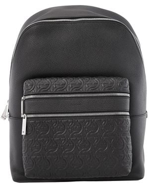 Ferragamo Embossed Backpack - Grey