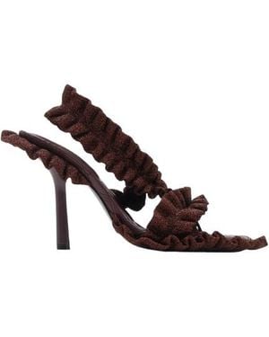 Burberry Metallic Ruff Heeled Sandals, Brand Size 36 Us - Brown