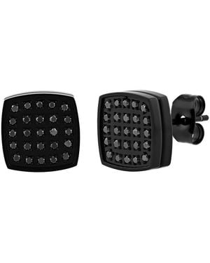 Robert Alton 1/4Ctw Diamond Stainless Steel With Finish Stud Earrings - Black